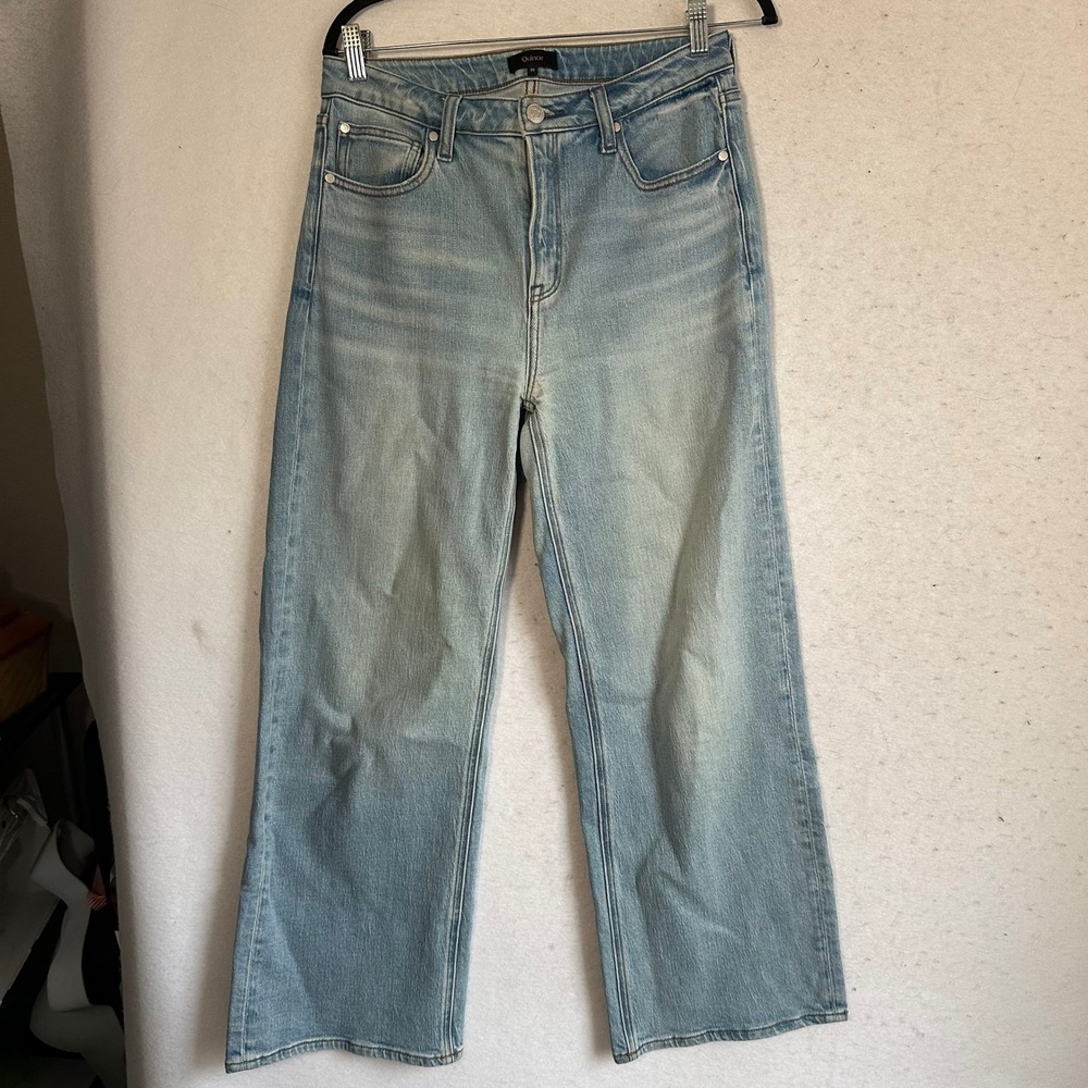 Quince Wide Leg Organic Cotton Tencel Jeans Light Wash Blue Size 30 High Rise